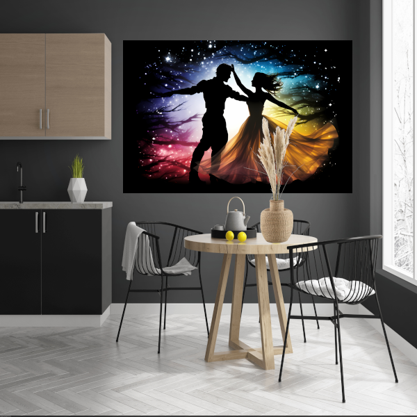 Sterrendans in Kosmische Kleurenpracht canvas met baklijst