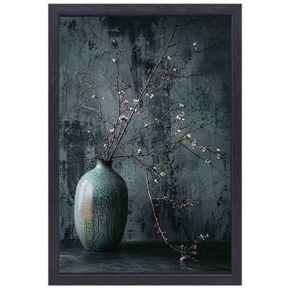 Stilleven met Takken in Keramische Vaas canvas met baklijst