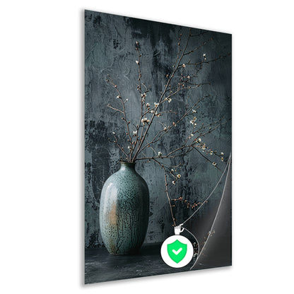 Stilleven met Takken in Keramische Vaas poster