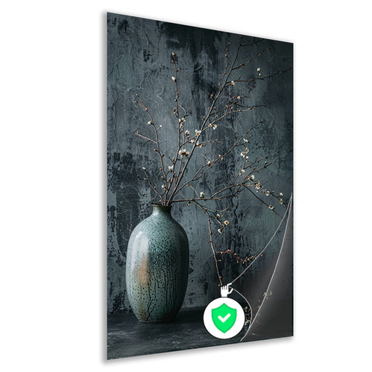 Stilleven met Takken in Keramische Vaas poster