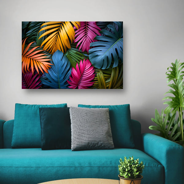 Groene junglebladeren canvas