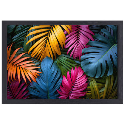 Groene junglebladeren canvas met baklijst
