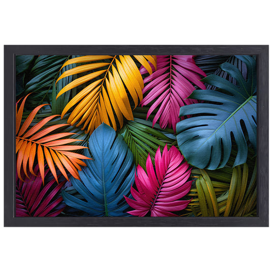 Groene junglebladeren canvas met baklijst