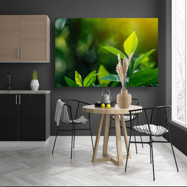 Helder Groen Blad in Zonlicht acrylglas