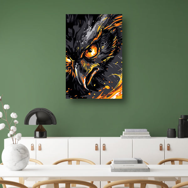 Dynamisch abstract portret van een uil poster