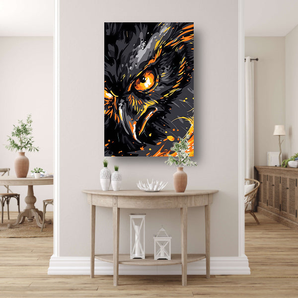Dynamisch abstract portret van een uil poster
