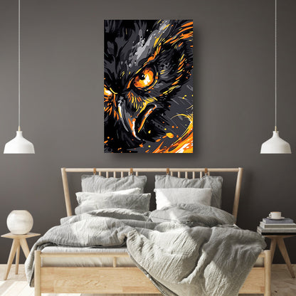 Dynamisch abstract portret van een uil poster