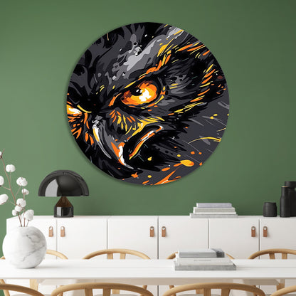 Dynamisch abstract portret van een uil forex muurcirkel