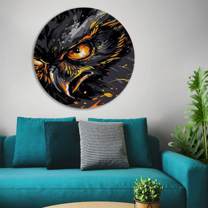 Dynamisch abstract portret van een uil forex muurcirkel