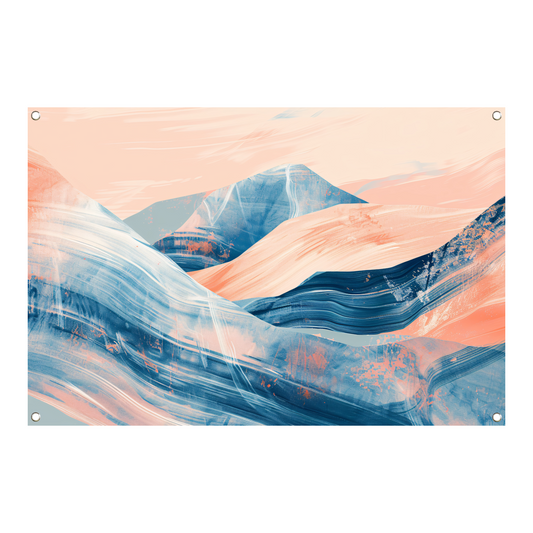 Abstracte heuvels in een dynamisch kleurenschema tuinposter