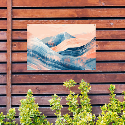 Abstracte heuvels in een dynamisch kleurenschema tuinposter