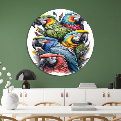 Abstracte lijnencompositie in primaire kleuren forex muurcirkel