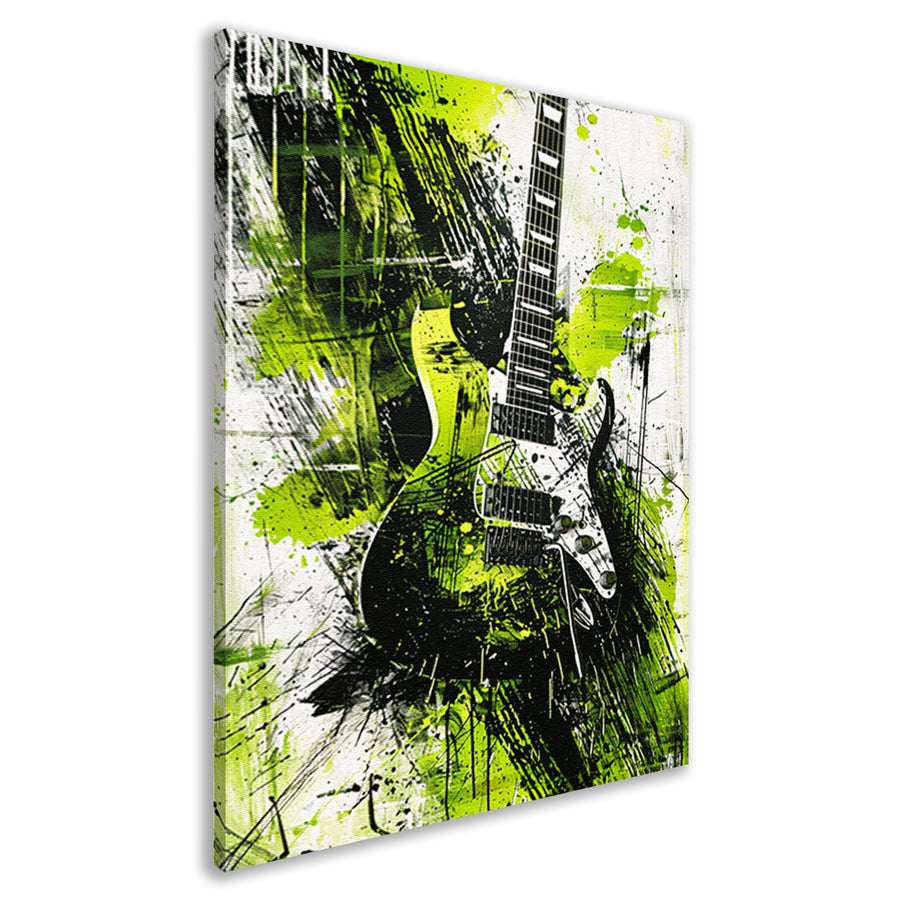 Abstracte gitaar kunst met levendige spatten canvas