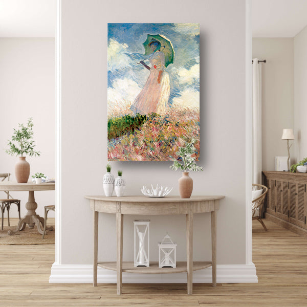 Vrouw met parasol - Claude Monet poster