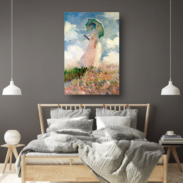Vrouw met parasol - Claude Monet poster