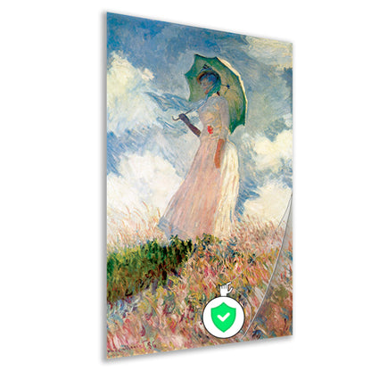 Vrouw met parasol - Claude Monet poster