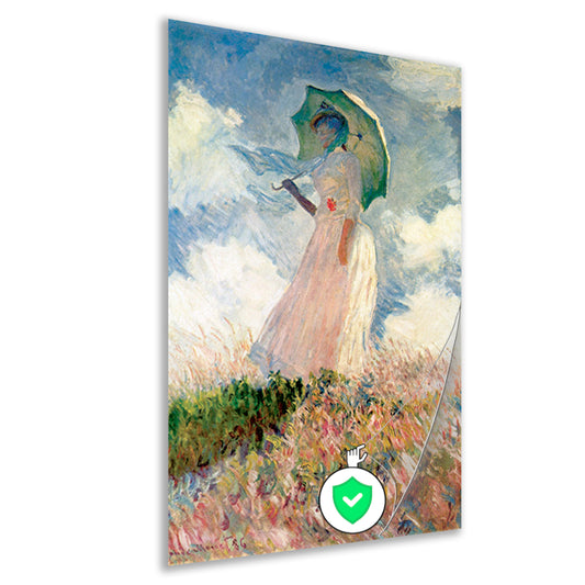 Vrouw met parasol - Claude Monet poster