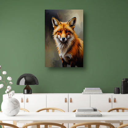 Intense Oogopslag van een Kleurrijke Vos poster