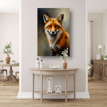 Intense Oogopslag van een Kleurrijke Vos canvas