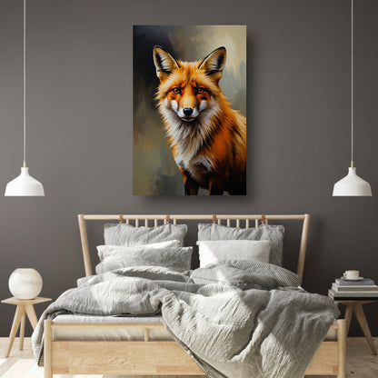 Intense Oogopslag van een Kleurrijke Vos poster