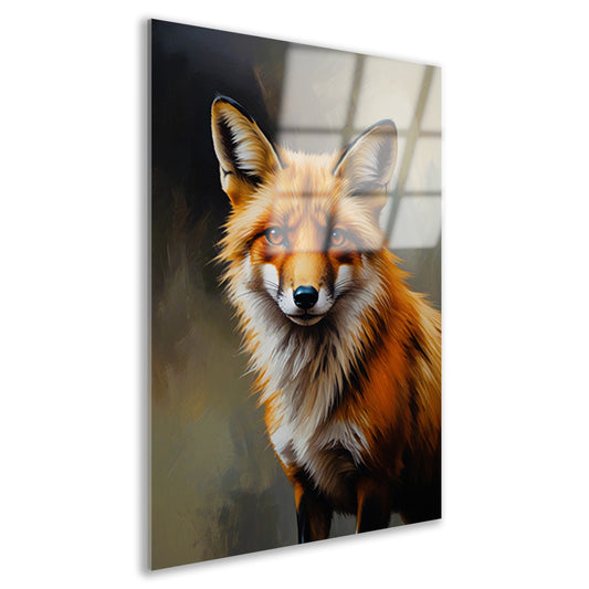 Intense Oogopslag van een Kleurrijke Vos acrylglas