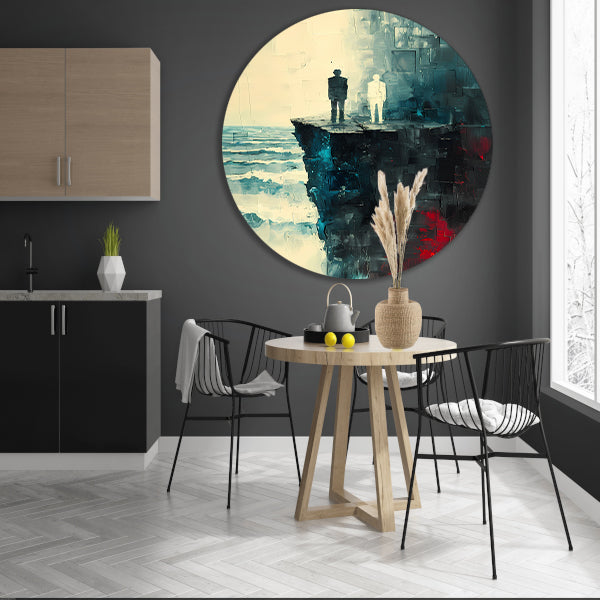 Reflectie aan de rand van vergetelheid aluminium muurcirkel