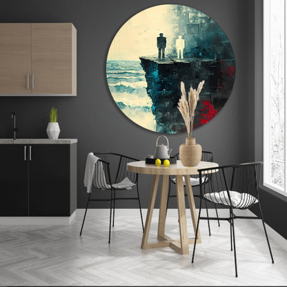 Reflectie aan de rand van vergetelheid aluminium muurcirkel