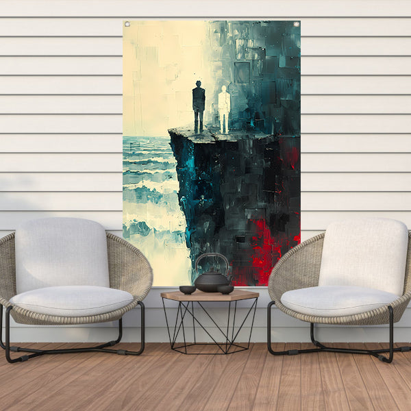 Reflectie aan de rand van vergetelheid tuinposter