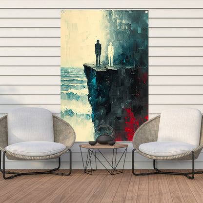 Reflectie aan de rand van vergetelheid tuinposter