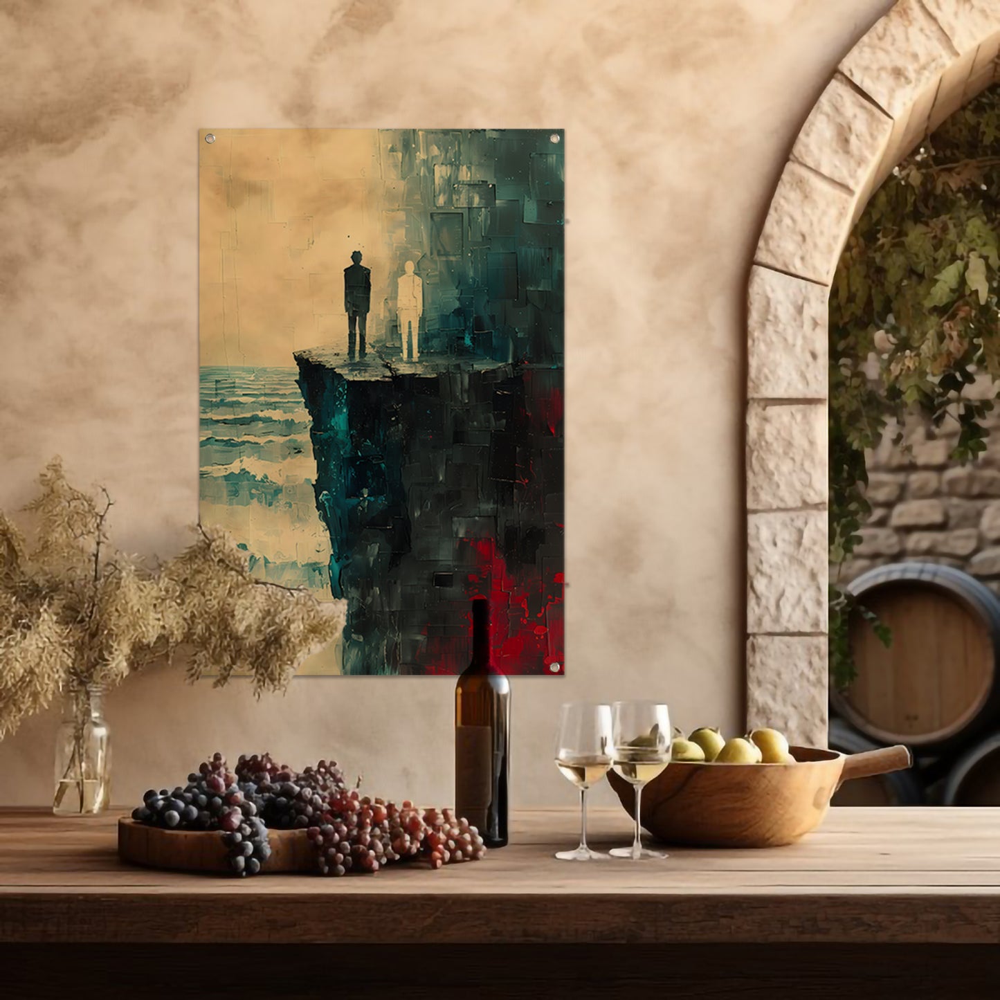 Reflectie aan de rand van vergetelheid tuinposter