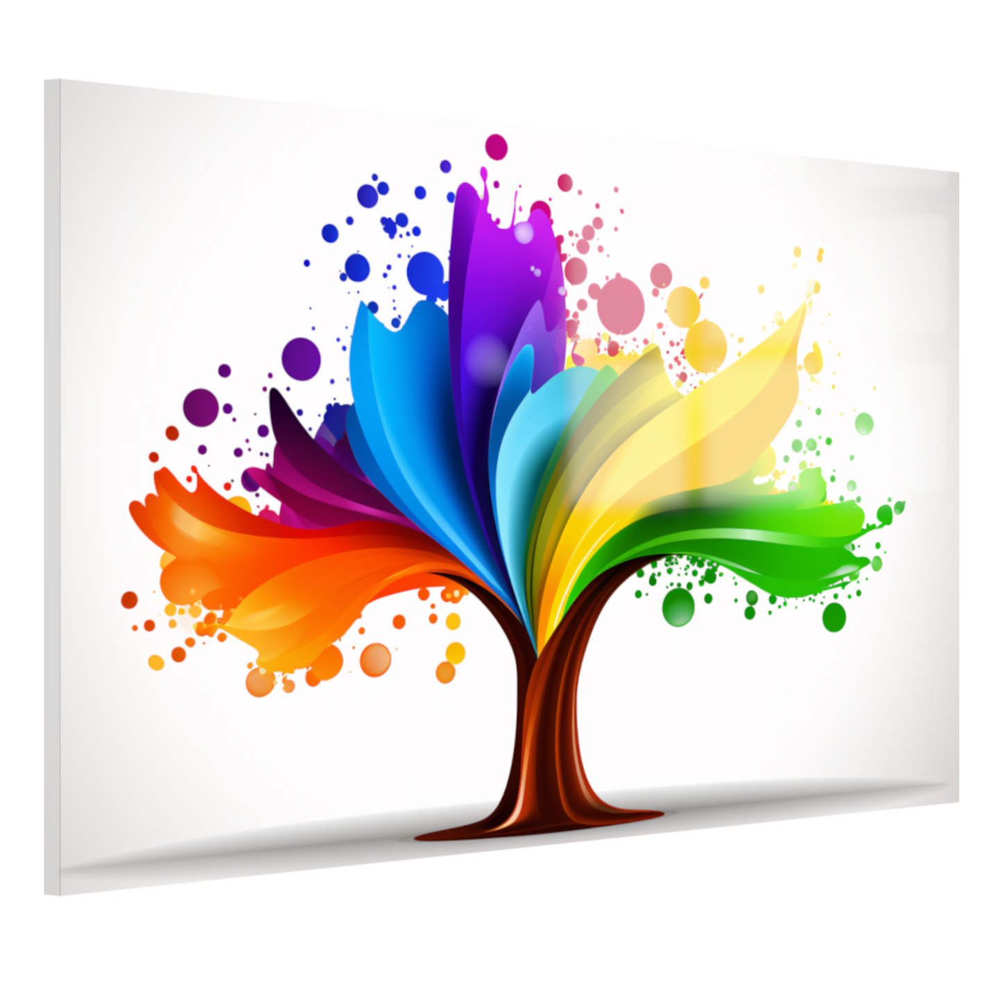 Abstracte Kleurenboom in Spetterend Design acrylglas