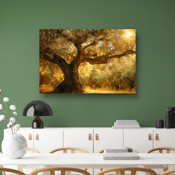 Nachtelijke bomen bij sterrennacht acrylglas