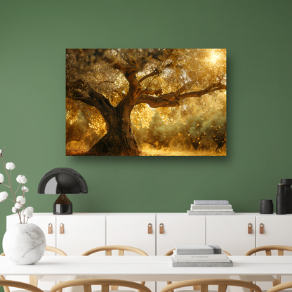 Nachtelijke bomen bij sterrennacht acrylglas
