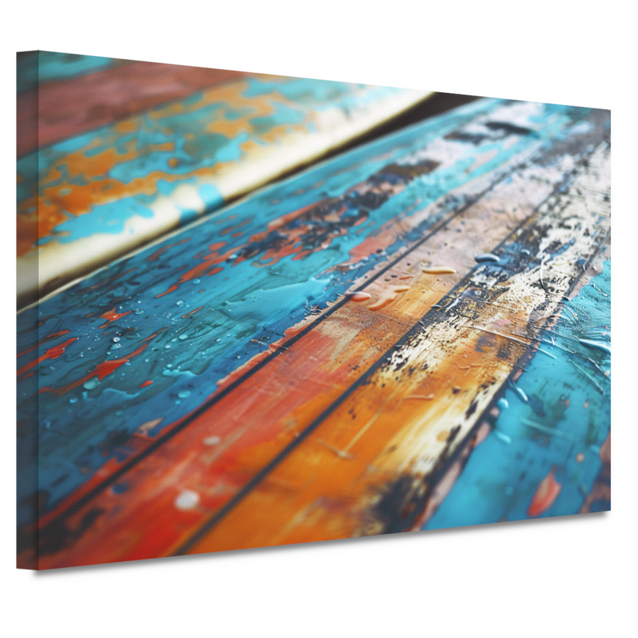 Abstracte surfplank met waterdruppels canvas