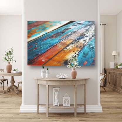 Abstracte surfplank met waterdruppels poster