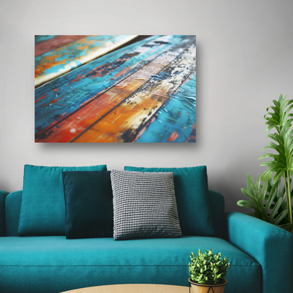 Abstracte surfplank met waterdruppels canvas