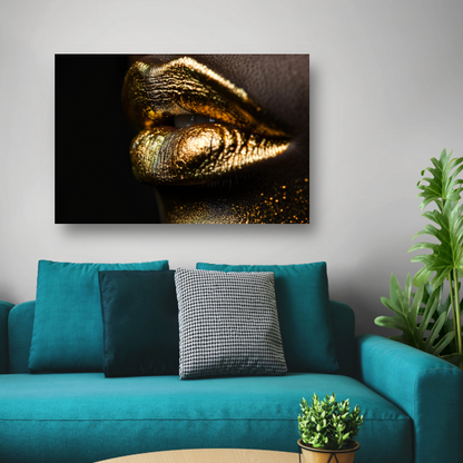 Gouden Lippenstift Op Zwart Fluweel acrylglas