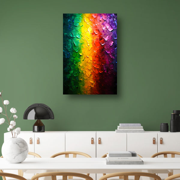 Kleurrijke abstracte textuur met regenboogpalet poster