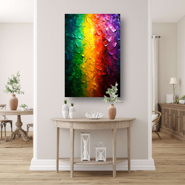 Kleurrijke abstracte textuur met regenboogpalet poster