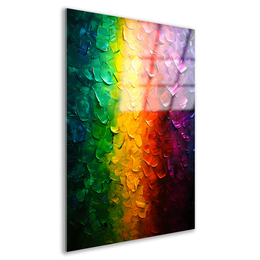 Kleurrijke abstracte textuur met regenboogpalet acrylglas