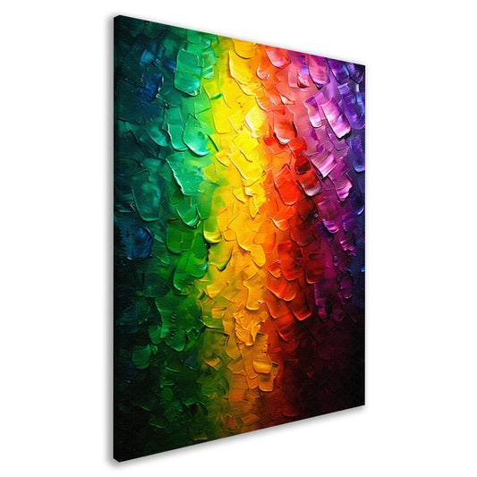 Kleurrijke abstracte textuur met regenboogpalet canvas