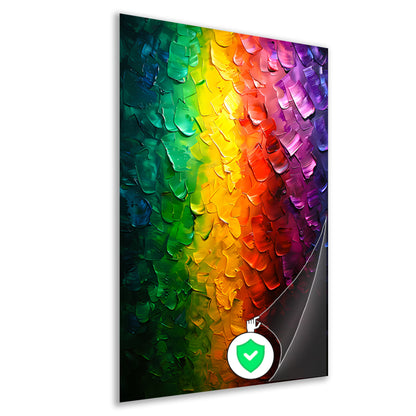 Kleurrijke abstracte textuur met regenboogpalet poster
