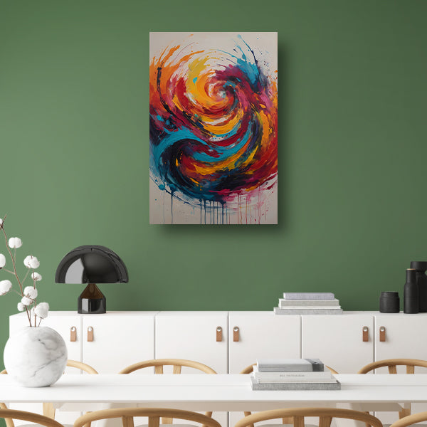 Wervelende Dans van Levendige Kleuren canvas