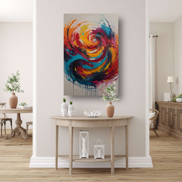 Wervelende Dans van Levendige Kleuren canvas