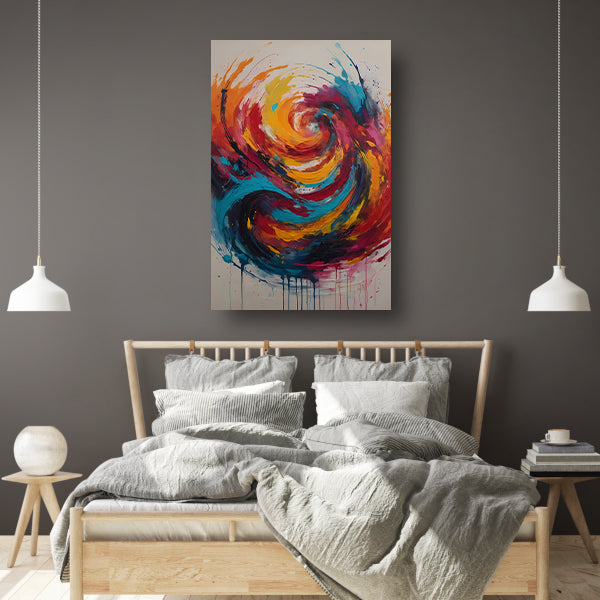 Wervelende Dans van Levendige Kleuren canvas
