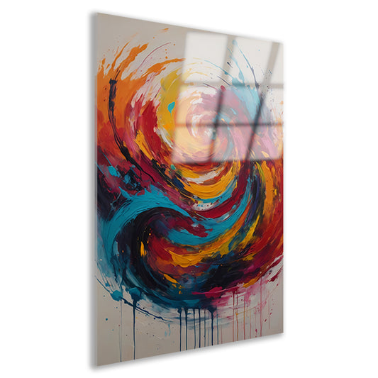 Wervelende Dans van Levendige Kleuren acrylglas