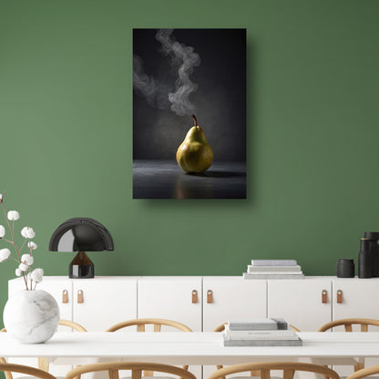 Peer met opstijgende rook op grijze achtergrond poster