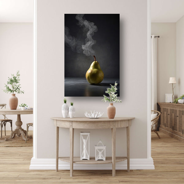 Peer met opstijgende rook op grijze achtergrond poster