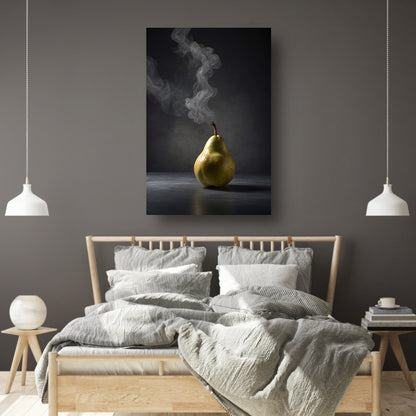 Peer met opstijgende rook op grijze achtergrond poster