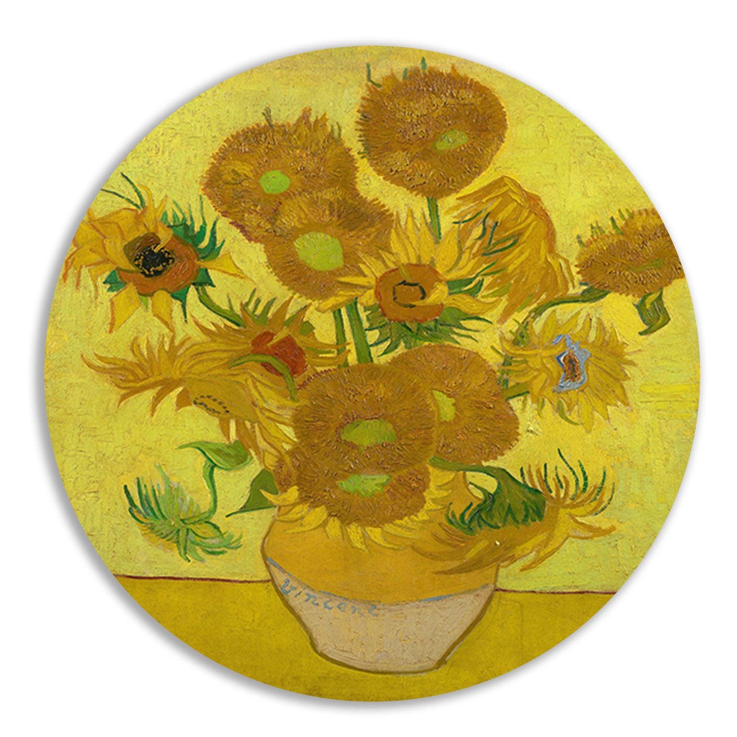 Zonnebloemen - Vincent van Gogh aluminium muurcirkel